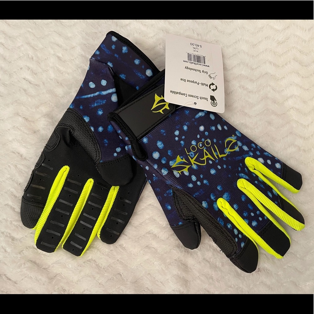 NWT! LOCO SKAILZ PERFORMANCE FISHING GLOVES SIZE L/XL